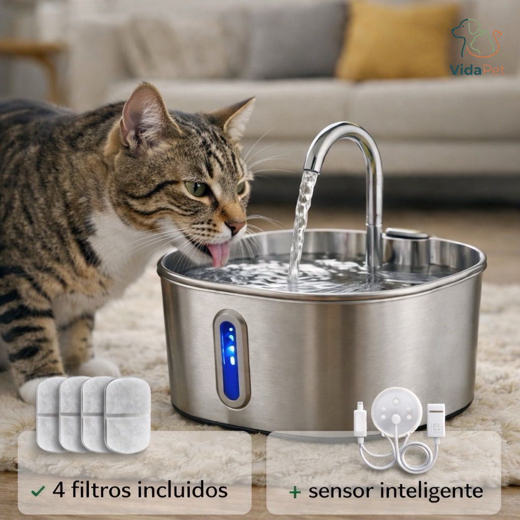 La fuente que hace que tu gato beba más agua